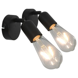 Lámpara de focos 2 unidades negro E27 - VIDAXL en oferta