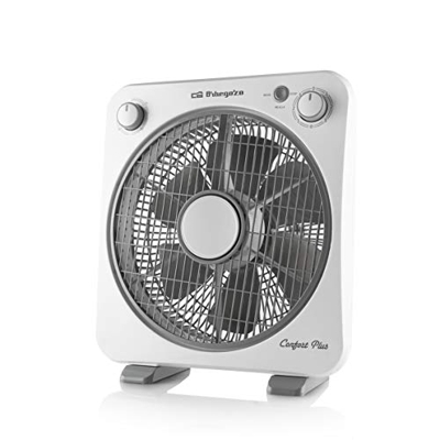 Orbegozo BF 0138 - Ventilador de suelo con 6 aspas, rejilla de protección giratoria bidireccional, 3 velocidades de ventilación, difusor rotativo, tem