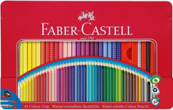 Lápices Acuarelables FABER-CASTELL Colour Grip, Estuche Metal x48 Colores en oferta