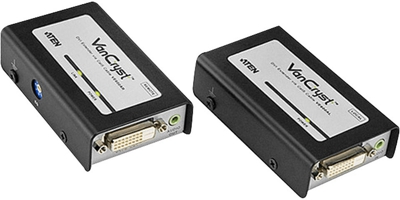 VE600A extensor audio/video Transmisor y receptor de señales AV Negro, Adaptador