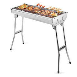 Uten Barbacoa Portátil de Acero Inoxidable Barbacoa Plegable Parrillada Asador al Aire Libre BBQ de Carbón para Cocinar Camping Senderismo Picnics en oferta