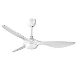 H&Fun Ventilador de techo blanco brillante de 52 "con kit de luz LED Control remoto Cuchillas modernas Motor silencioso reversible características