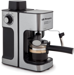 Orbegozo EXP 5000 - Cafetera presión, capacidad de 2 a 4 tazas, vaporizador, incluye jarra de cristal, acero inoxidable precio