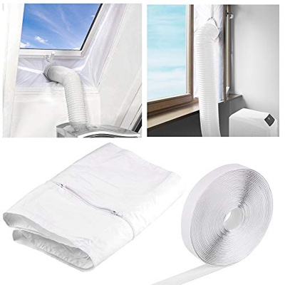Faburo 400CM Aislamiento de Ventanas para Aire Acondicionado Móvil y Secadora, Sello de Ventanas Aislante para Aire Acondicionado Portátil, Parada de