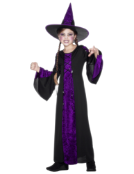 Disfraz de bruja para niña ideal para Halloween características