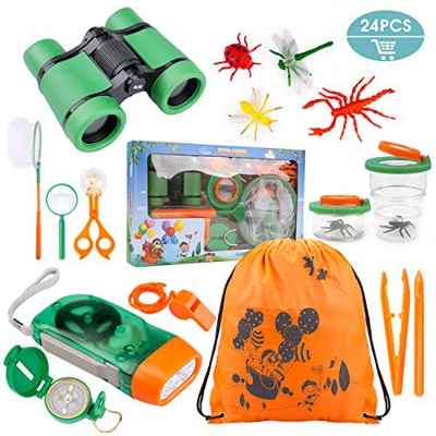 Tintec Set de Juguetes para niños al Aire Libre Explorer 24 Piezas, niños de 3-10 años de Aventura al Aire Libre Juguetes educativos Regalo de cumplea