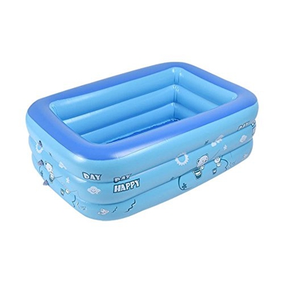 AOLVO Piscina Hinchable Infantil Rectangular Piscina Ducha Plegable 130 X 80 X 40 cm