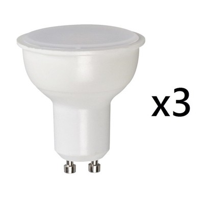 Bombilla LED GU10 5W 110º 400 lumenes 3000K, Luz cálida Blister 2+1 - GARZA