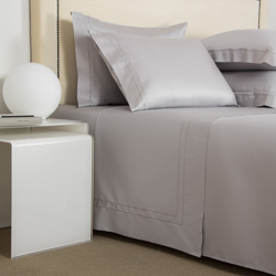 Frette - Juego De Sábanas Con Bajera De Algodón Satén Doppio Ajour Gris Cama 150 cm en oferta