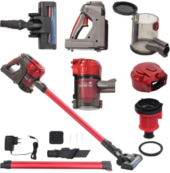Aspiradora de mano sin cable multiciclónica 2 en 1 rojo 120 W - VIDAXL precio