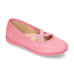 Bailarina En Serratex Estampado Con Cintas Cruzadas. 35 Rosa Maquillaje. características