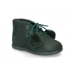 Botita Clásica En Serratex Con Pompones. 18 Verde Botella en oferta