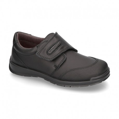 Zapato Colegio Con Velcro Y Puntera En Piel Lavable. 25 Negro