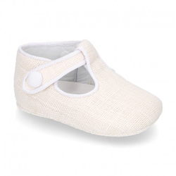 Pepito Bebé Con Velcro Y Botón En Lino. 17 Blanco en oferta