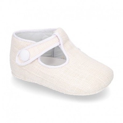 Pepito Bebé Con Velcro Y Botón En Lino. 17 Blanco