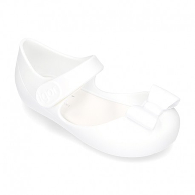 Cangrejera Tipo Bailarina Con Lazo Para Playa Y Piscina. 26 Blanco