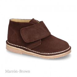 Bota Safari O Pisacacas Con Velcro En Piel Serraje. 19 Marrón precio