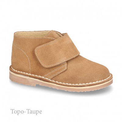 Bota Safari O Pisacacas Con Velcro En Piel Serraje. 32 Topo.