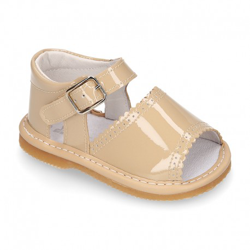 Sandalia En Piel Charol Para Bebé. 17 Arena precio