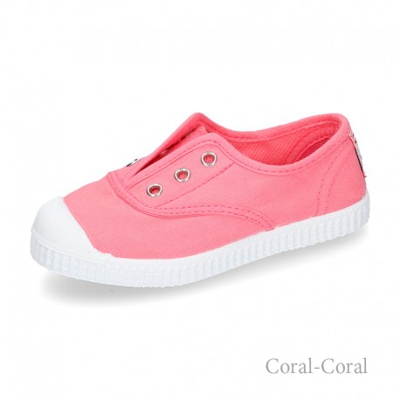 Bamba De Lona Con Elástico Y Puntera De Goma. 31 Coral