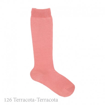 Calcetín Alto Básico Liso Condor. 126-terracota 12