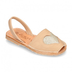 Sandalia Menorquina Tira En Piel Extra Suave Con Corazón. 32 Oro precio