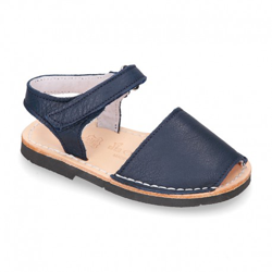 Menorquina Velcro Piso Flexible En Piel Extra Suave. 20 Azul Marino.. en oferta