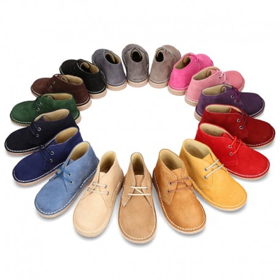 Bota Safari O Pisacacas Con Cordones En Piel Serraje. 28 Ocre