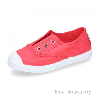 Bamba De Lona Con Elástico Y Puntera De Goma. 26 Fresa