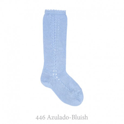 Calcetín Alto Perlé Calado Lateral Condor. 446-azulado 000