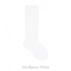 Calcetín Alto Perlé Calado Lateral Condor. 200-blanco 00 en oferta