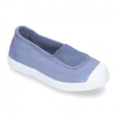 Bamba En Lona Con Elástico Central Y Puntera. 41 Azul Lavanda