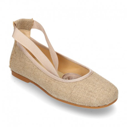 Bailarina Tipo Ballet Ceremonia Con Cintas Cruzadas En Lino. 30 Natural precio