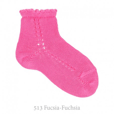 Calcetín Corto Perlé Calado Lateral Condor. 00 513-fucsia