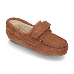 Mocasín Con Velcro En Piel Serraje. 31 Cuero precio