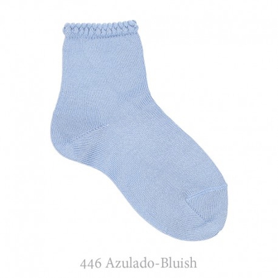 Calcetín Corto Con Puño Labrado Primavera Condor. 446-azulado 000