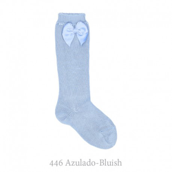Calcetín Alto Perlé Con Lazos Condor. 446-azulado 0 precio