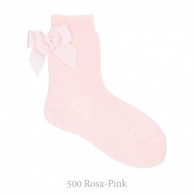Calcetín Corto Punto Bobo Con Lazo Condor. 500-rosa 00