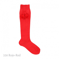 Calcetín Alto Canalé Borlas Condor. 550-rojo 4 precio
