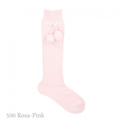 Calcetín Alto Canalé Borlas Condor. 500-rosa 4