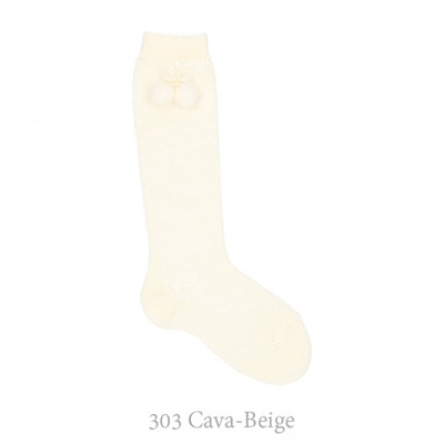 Calcetín Alto Perlé Con Borlas Condor. 303-cava 4