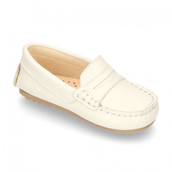 Mocasín Con Antifaz En Piel Napa Suave Para Peques. 22 Marfil precio