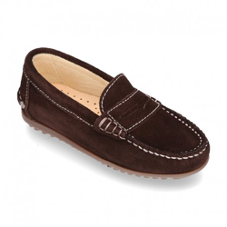 Mocasín Antifaz Mayores Piso Conductor En Serraje. 43 Marrón. precio