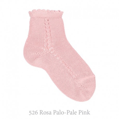 Calcetín Corto Perlé Calado Lateral Condor. 526-rosa Palo 000