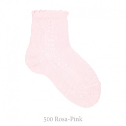 Calcetín Corto Perlé Calado Lateral Condor. 500-rosa 2 precio