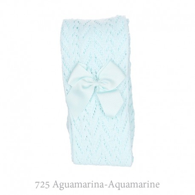 Leotardo Perlé Calados Con Lazo Condor. 725-aguamarina 3