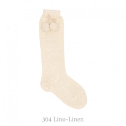 Calcetín Alto Perlé Con Borlas Condor. 304-lino 00 características