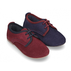 Nuevo Zapato Tipo Blucher De Vestir Con Piso Estilizado En Piel Serraje. 24 Burdeos precio