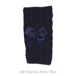 Leotardo Perlé Calados Con Lazo Condor. 480-marino 4 en oferta