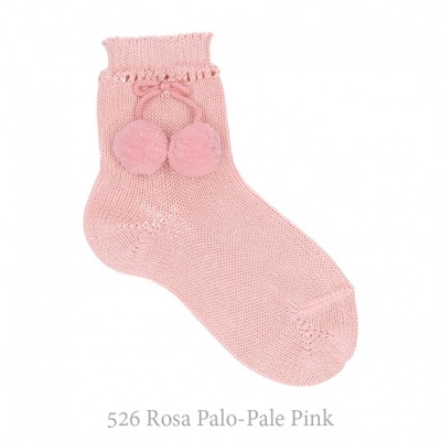 Calcetín Corto Perlé Con Borlas Condor. 526-rosa Palo 00